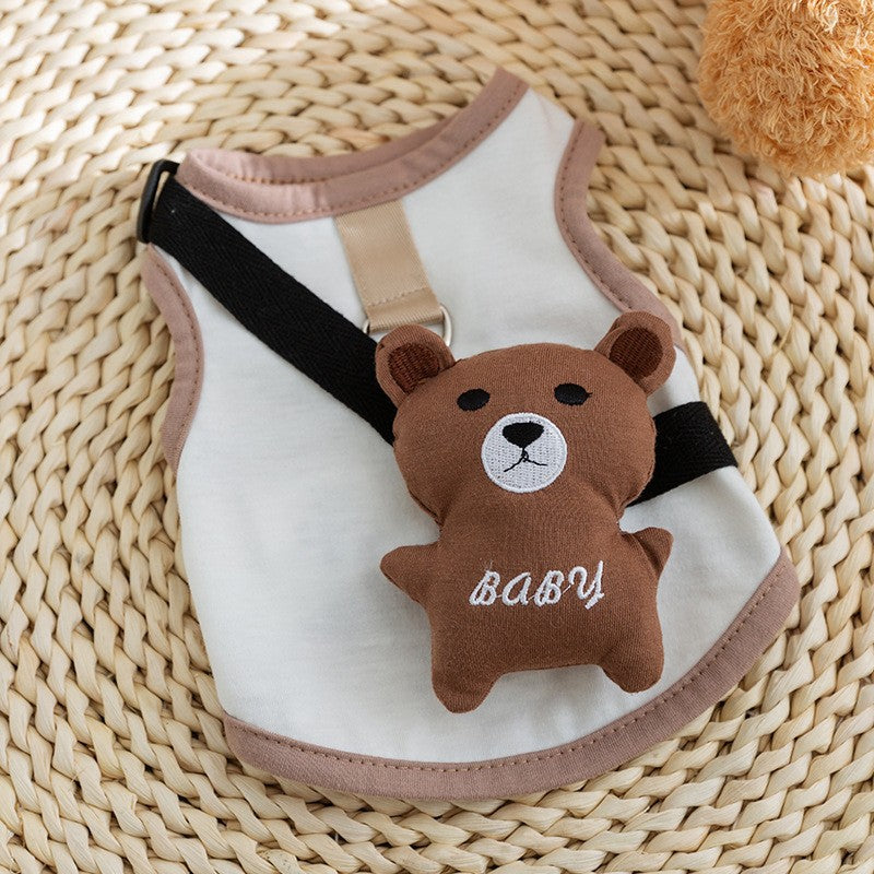 Cute Cartoon Summer Traction Vest Pet Clothes