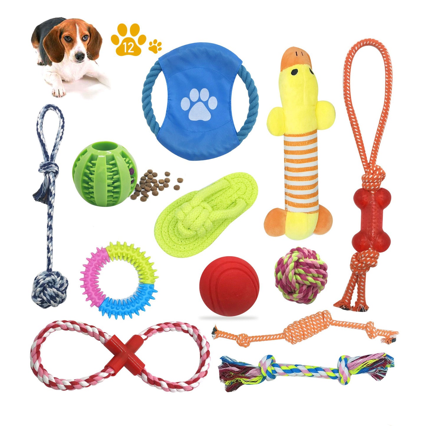 Multi-pack of interactive puppy chew toys