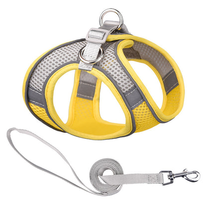 One-Piece Breathable Harness and Leash Set