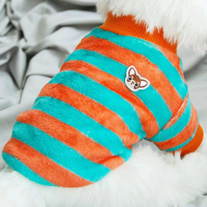 Rainbow Striped Fleece Pet Sweatshirt