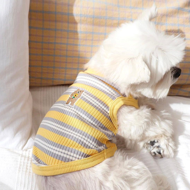 Striped Breathable Bear Knitted Pet Vest