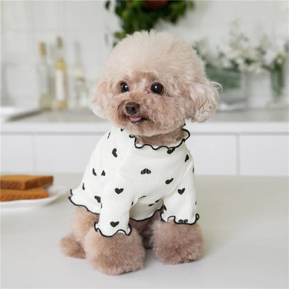 Summer Heart Shaped Ruffles Cute Pet Clothes