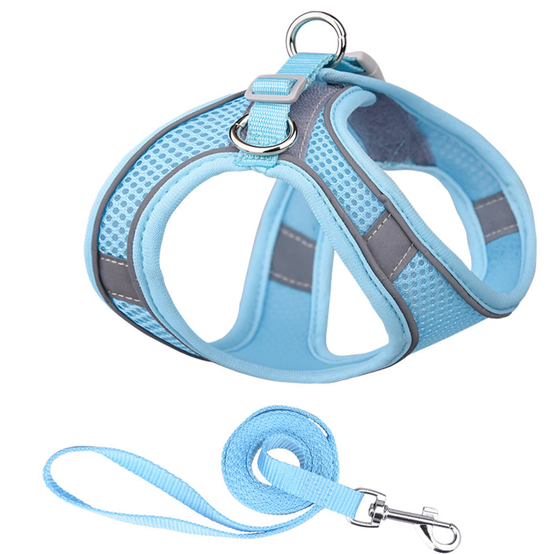 One-Piece Breathable Harness and Leash Set