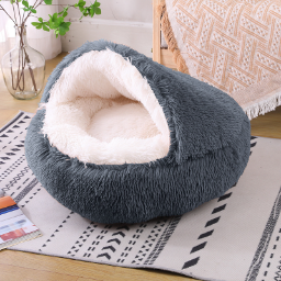 Round Plush  Semi-Enclosed Pet Bed