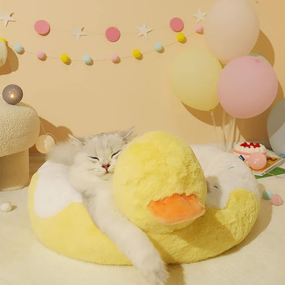 Self-Warming Duck Shape Pet Cat Bed Sofa