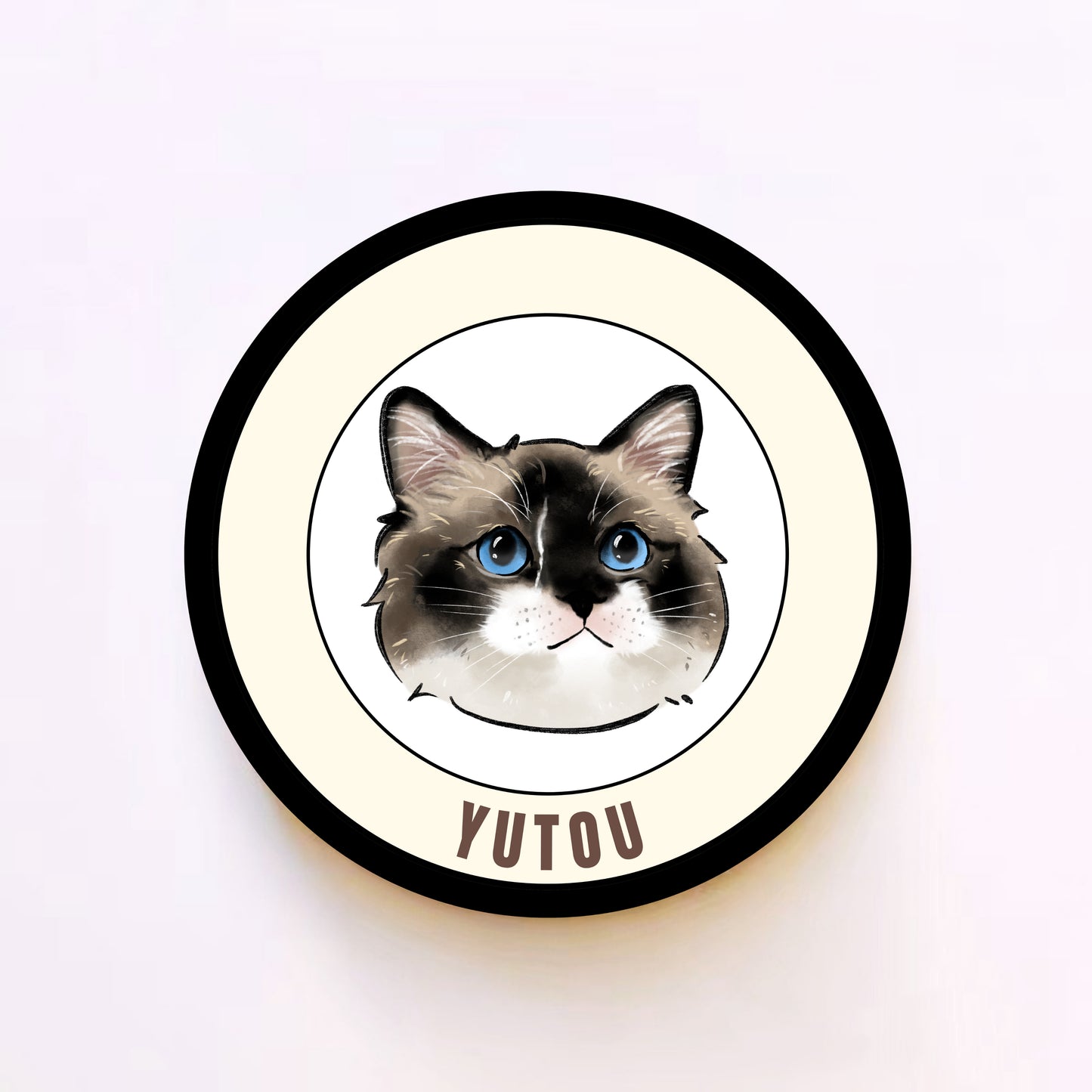 Custom Pet Portrait Round Rug