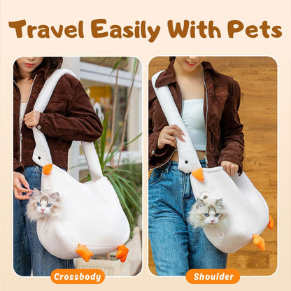 White Geese Sling Carrier for Small Cat & Dog