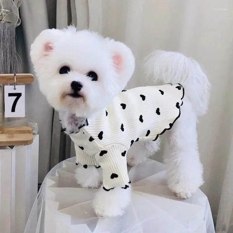 Summer Heart Shaped Ruffles Cute Pet Clothes