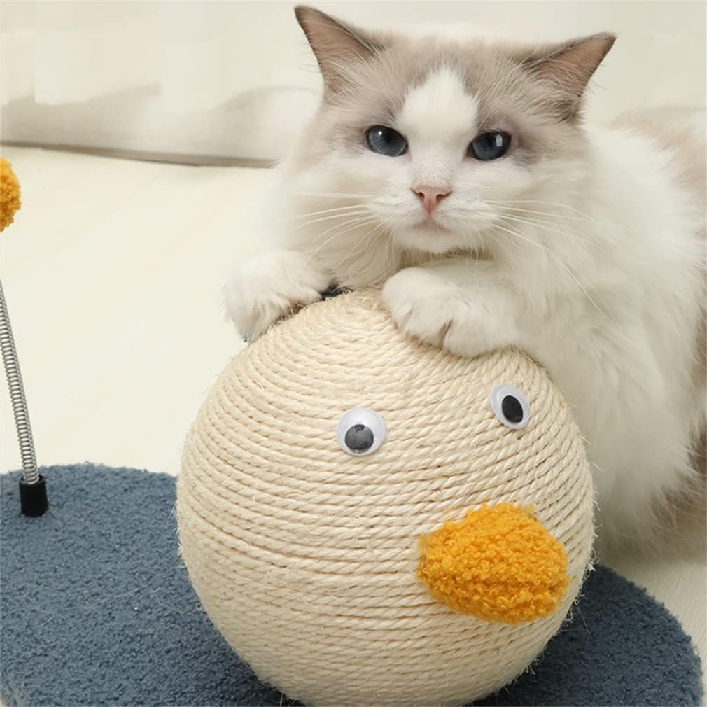 Cute Duck Shaped Cat Scratching Post Toy