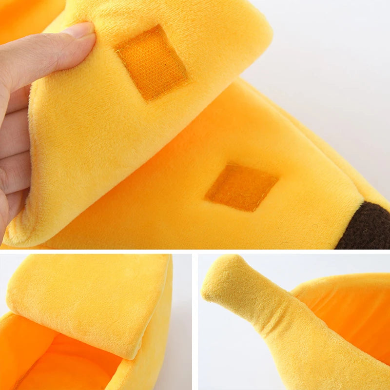 Soft Cozy Banana Shaped Bed for Pets