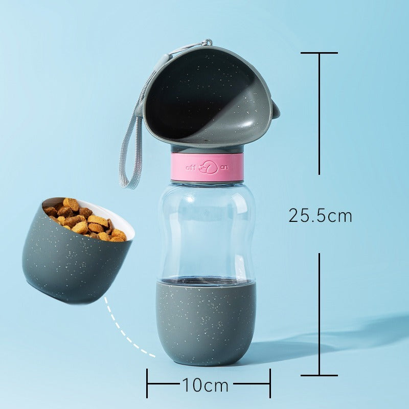 Dog Water Bottle with Food Container