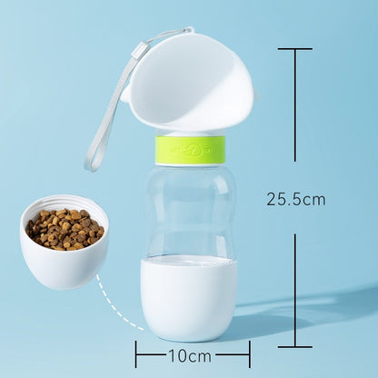 Dog Water Bottle with Food Container