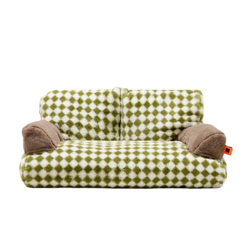 Retro Diamond Grid Pet Bed Couch Sofa